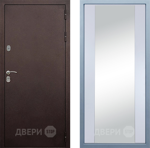 Входная металлическая Дверь Дива МД-40 Медь Д-15 Зеркало Белый в Орехово-Зуево