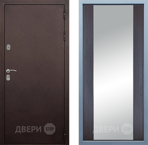 Входная металлическая Дверь Дива МД-40 Медь Д-15 Зеркало Венге в Орехово-Зуево