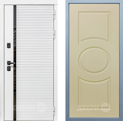 Входная металлическая Дверь Дива МХ-45 Белая STR Д-8 Шампань в Орехово-Зуево