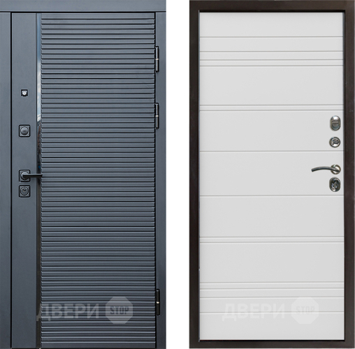 Входная металлическая Дверь Престиж Черная Линия Line Белый в Орехово-Зуево