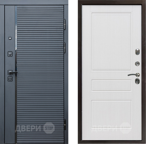 Входная металлическая Дверь Престиж Черная Линия Классика Белое дерево в Орехово-Зуево