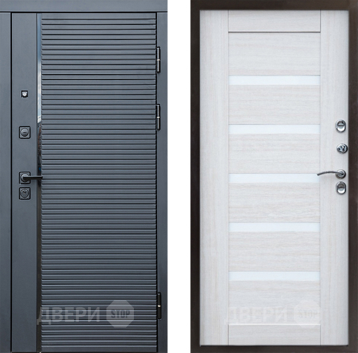 Входная металлическая Дверь Престиж Черная Линия Царга Лиственница белая в Орехово-Зуево