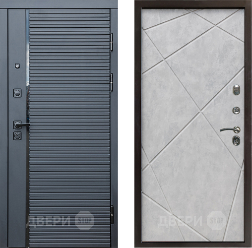 Дверь Престиж Черная Линия Лучи Бетон светлый в Орехово-Зуево