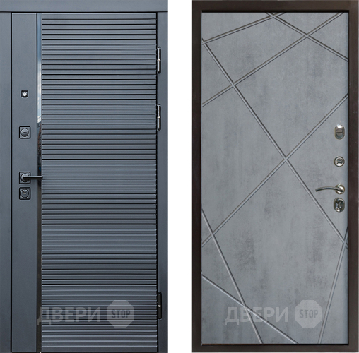 Дверь Престиж Черная Линия Лучи Бетон темный в Орехово-Зуево