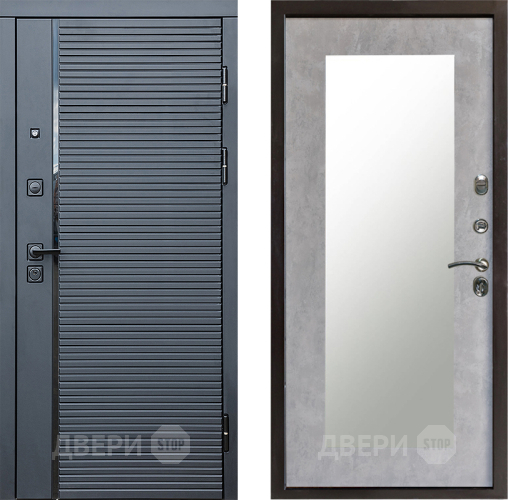 Дверь Престиж Черная Линия Зеркло Пастораль Бетон светлый в Орехово-Зуево