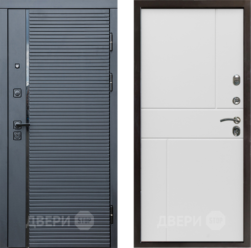 Дверь Престиж Черная Линия Горизонт Бетон белый в Орехово-Зуево