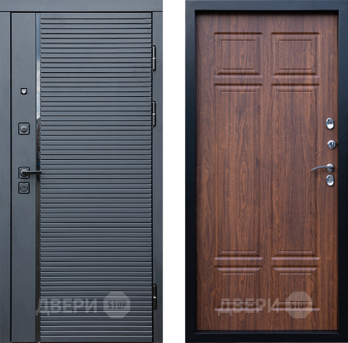 Входная металлическая Дверь Престиж Черная Линия Премиум Орех темный в Орехово-Зуево
