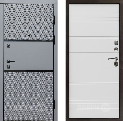 Входная металлическая Дверь Престиж Ромб Line Белый в Орехово-Зуево