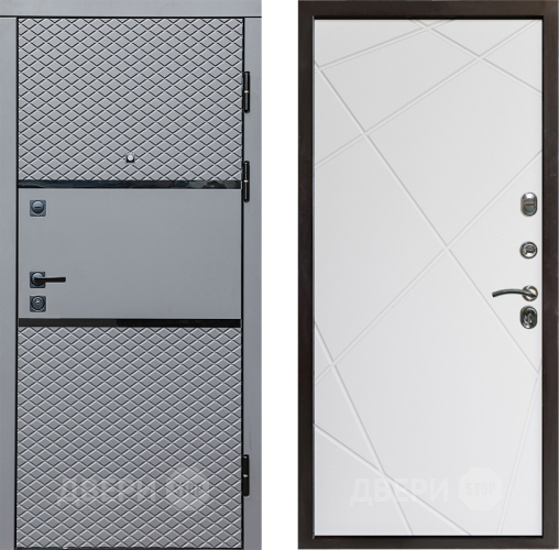 Входная металлическая Дверь Престиж Ромб Лучи Бетон белый в Орехово-Зуево