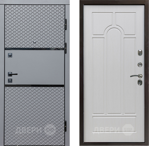 Входная металлическая Дверь Престиж Ромб Арка Лиственница белая в Орехово-Зуево