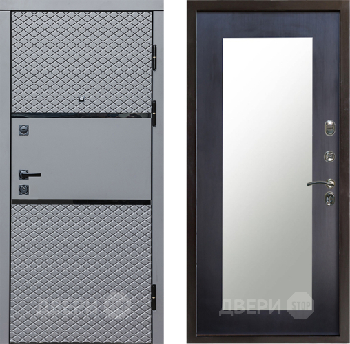 Входная металлическая Дверь Престиж Ромб Зеркло Пастораль Венге в Орехово-Зуево