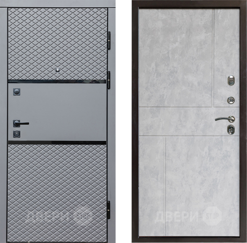 Входная металлическая Дверь Престиж Ромб Горизонт Бетон светлый в Орехово-Зуево