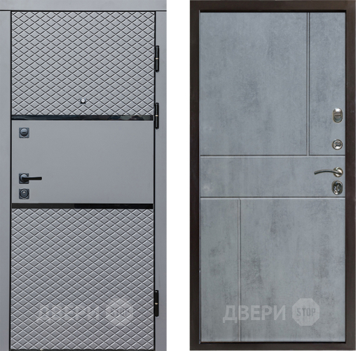 Входная металлическая Дверь Престиж Ромб Горизонт Бетон темный в Орехово-Зуево