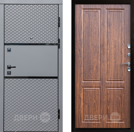 Входная металлическая Дверь Престиж Ромб Премиум Орех светлый в Орехово-Зуево