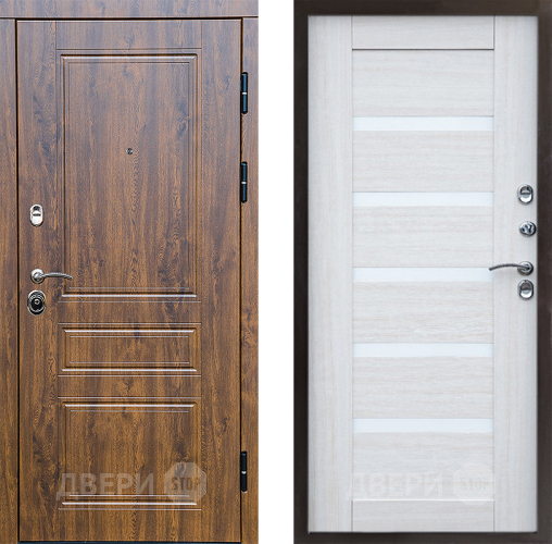 Входная металлическая Дверь Престиж Классика Дуб Царга Лиственница белая в Орехово-Зуево