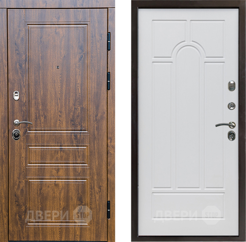 Входная металлическая Дверь Престиж Классика Дуб Арка Белое дерево в Орехово-Зуево