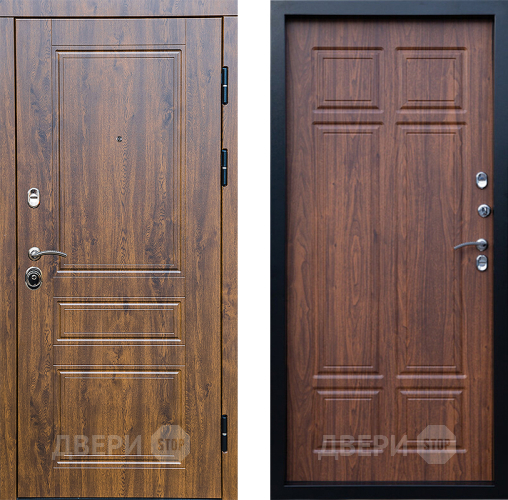 Входная металлическая Дверь Престиж Классика Дуб Премиум Орех темный в Орехово-Зуево