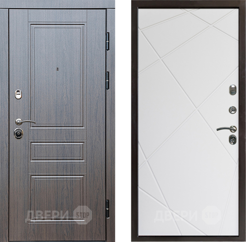 Входная металлическая Дверь Престиж Классика Венге Лучи Бетон белый в Орехово-Зуево