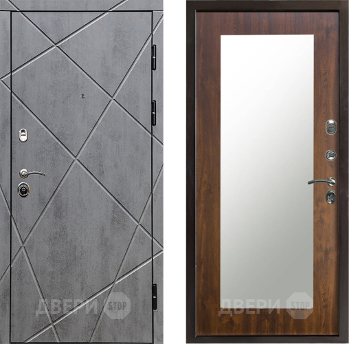 Входная металлическая Дверь Престиж Лучи Зеркло Пастораль Дуб в Орехово-Зуево