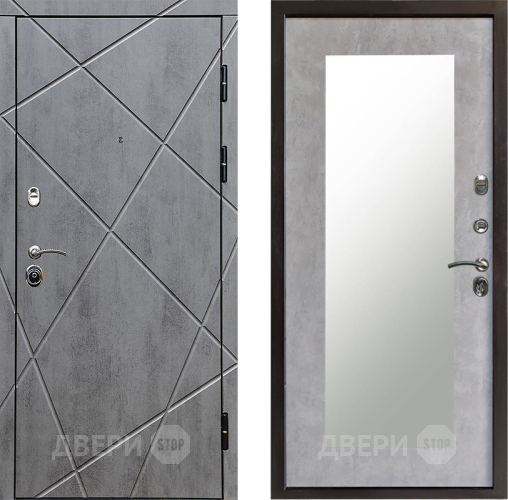 Дверь Престиж Лучи Зеркло Пастораль Бетон светлый в Орехово-Зуево