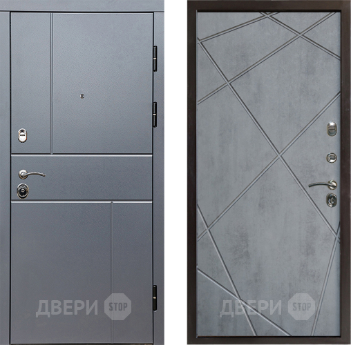 Входная металлическая Дверь Престиж Горизонт Грэй Лучи Бетон темный в Орехово-Зуево