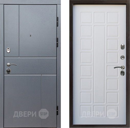 Входная металлическая Дверь Престиж Горизонт Грэй Престиж Белое дерево в Орехово-Зуево