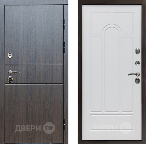 Входная металлическая Дверь Престиж Горизонт Венге Арка Белое дерево в Орехово-Зуево