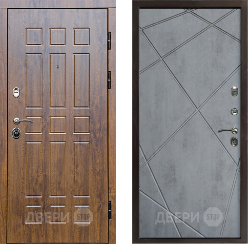 Входная металлическая Дверь Престиж Стандарт Лучи Бетон темный в Орехово-Зуево