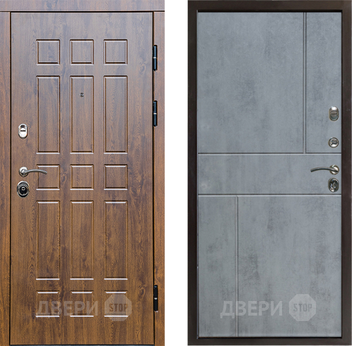 Входная металлическая Дверь Престиж Стандарт Горизонт Бетон темный в Орехово-Зуево