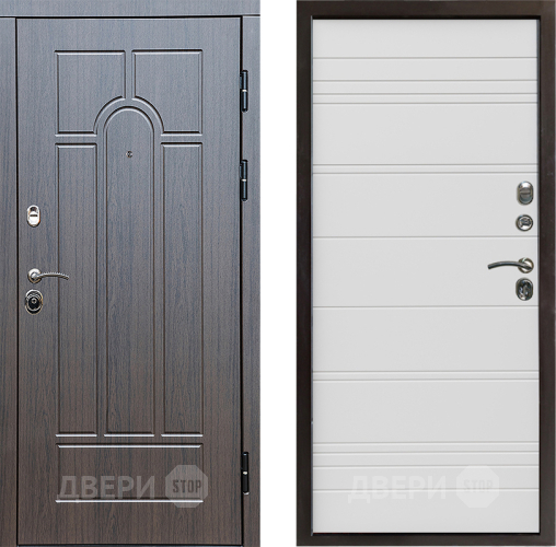 Входная металлическая Дверь Престиж Арка Line Белый в Орехово-Зуево