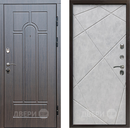 Входная металлическая Дверь Престиж Арка Лучи Бетон светлый в Орехово-Зуево