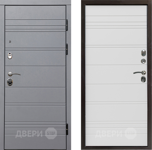 Входная металлическая Дверь Престиж Линия Грэй Line Белый в Орехово-Зуево