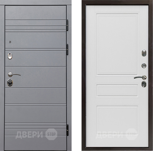 Входная металлическая Дверь Престиж Линия Грэй Классика Лиственница белая в Орехово-Зуево