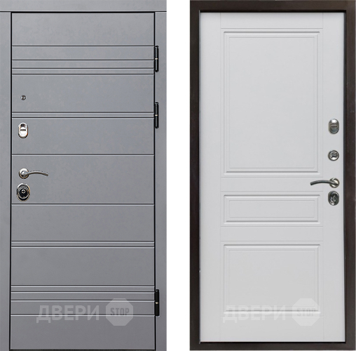 Входная металлическая Дверь Престиж Линия Грэй Классика Белый матовый в Орехово-Зуево