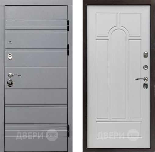 Входная металлическая Дверь Престиж Линия Грэй Арка Лиственница белая в Орехово-Зуево
