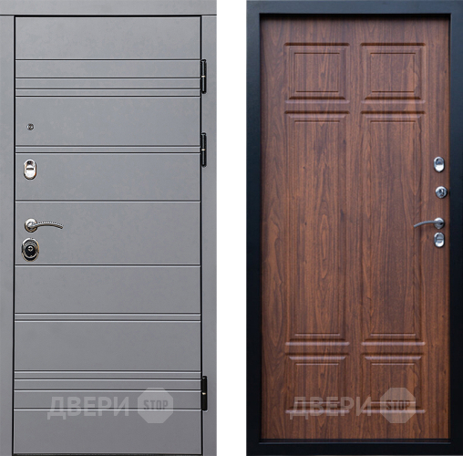 Входная металлическая Дверь Престиж Линия Грэй Премиум Орех темный в Орехово-Зуево