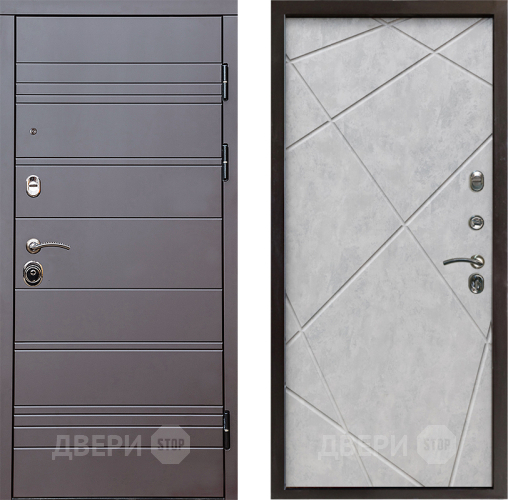 Входная металлическая Дверь Престиж Линия Браун Лучи Бетон светлый в Орехово-Зуево