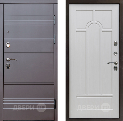 Входная металлическая Дверь Престиж Линия Браун Арка Лиственница белая в Орехово-Зуево