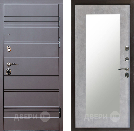 Дверь Престиж Линия Браун Зеркло Пастораль Бетон светлый в Орехово-Зуево