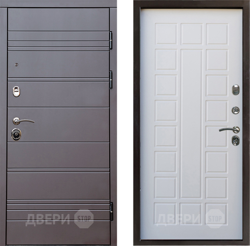 Входная металлическая Дверь Престиж Линия Браун Престиж Белое дерево в Орехово-Зуево