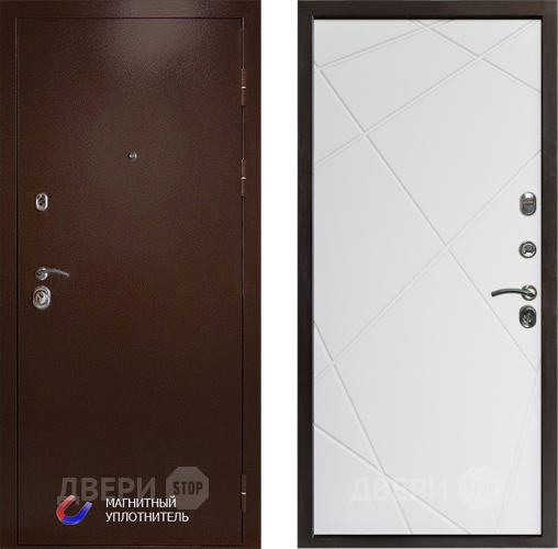 Входная металлическая Дверь Престиж Медь Лучи Бетон белый в Орехово-Зуево