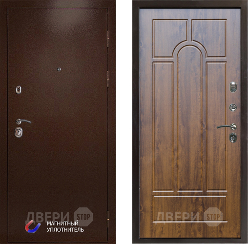 Входная металлическая Дверь Престиж Медь Арка Дуб в Орехово-Зуево