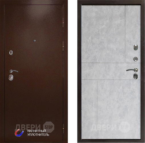 Входная металлическая Дверь Престиж Медь Горизонт Бетон светлый в Орехово-Зуево