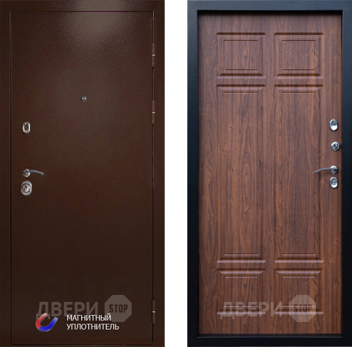 Входная металлическая Дверь Престиж Медь Премиум Орех темный в Орехово-Зуево