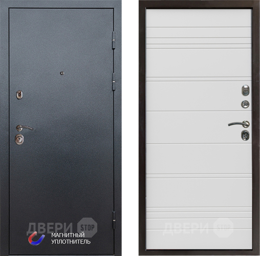 Входная металлическая Дверь Престиж Графит Line Белый в Орехово-Зуево