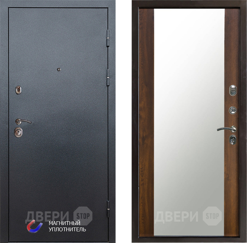 Входная металлическая Дверь Престиж Графит Зеркало Дуб в Орехово-Зуево