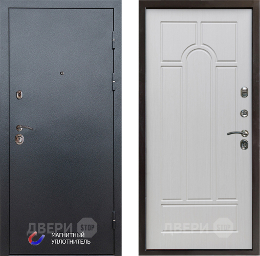 Входная металлическая Дверь Престиж Графит Арка Лиственница белая в Орехово-Зуево