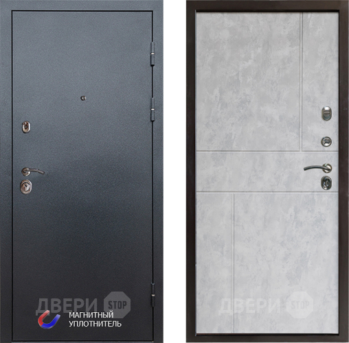 Входная металлическая Дверь Престиж Графит Горизонт Бетон светлый в Орехово-Зуево