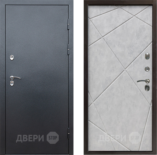 Входная металлическая Дверь Престиж TERMO с терморазрывом Снегирь Серебро Лучи Бетон светлый в Орехово-Зуево