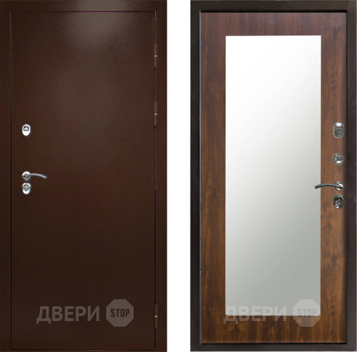 Входная металлическая Дверь Престиж TERMO с терморазрывом Снегирь Медь Зеркало пастораль Дуб в Орехово-Зуево